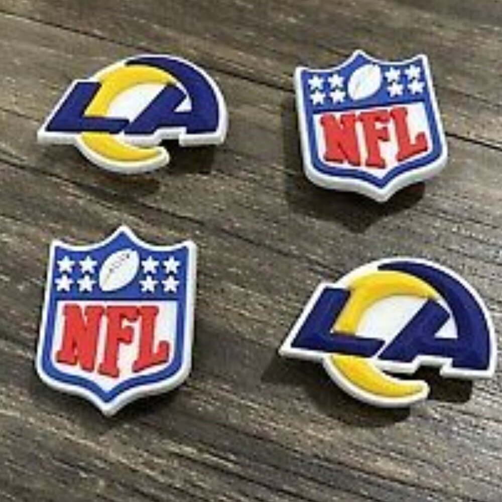 LOS ANGELES RAMS NFL SET OF 4 SHOE CHARMS FOR CROCS